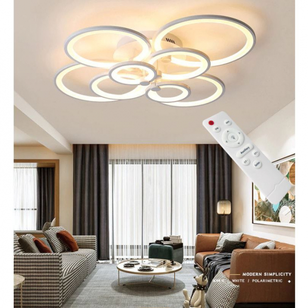 Lustra LED Circle Design 8 Cercuri cu telecomanda [2]